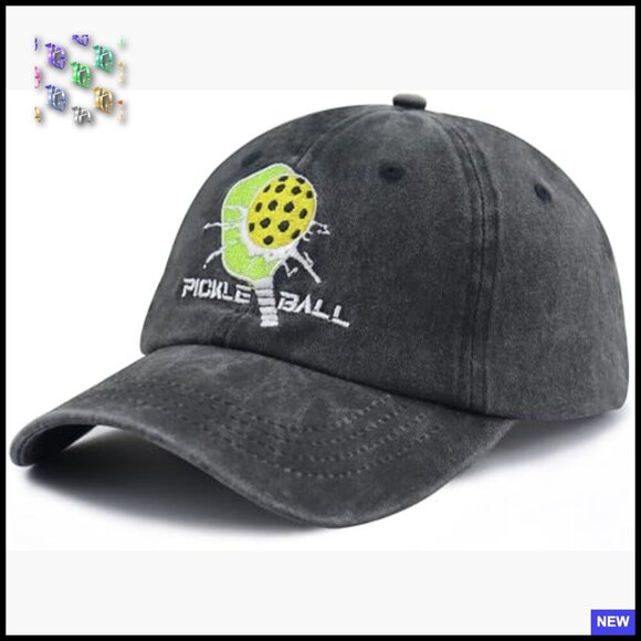 Embroidered Pickleball Baseball Cap Adjustable Back Buckle Sporty Casual Hat main image 5